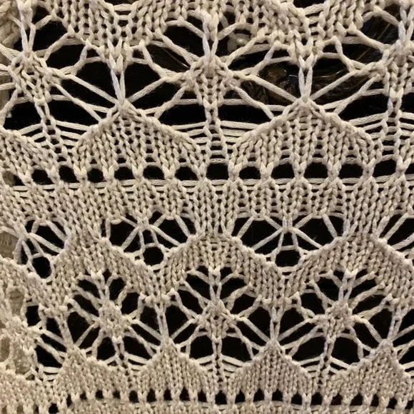 GARAGE Ivory Eyelet Crocheted Sweater In Size Medium - Picture 5 of 10